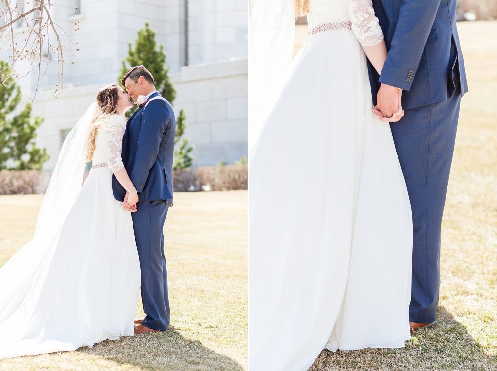 Kyle and Kiersta's spring wedding at the Cardston temple in Cardston Alberta. Southern Alberta wedding photographer Kinsey Holt Photography