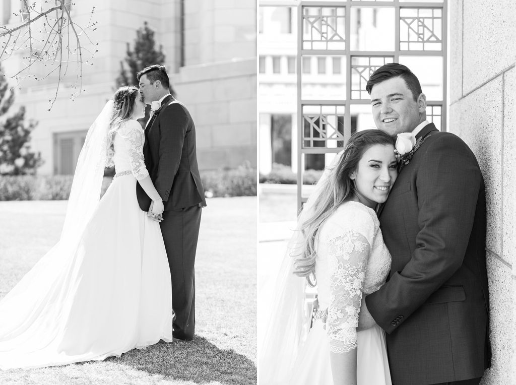 Kyle and Kiersta's spring wedding at the Cardston temple in Cardston Alberta. Southern Alberta wedding photographer Kinsey Holt Photography