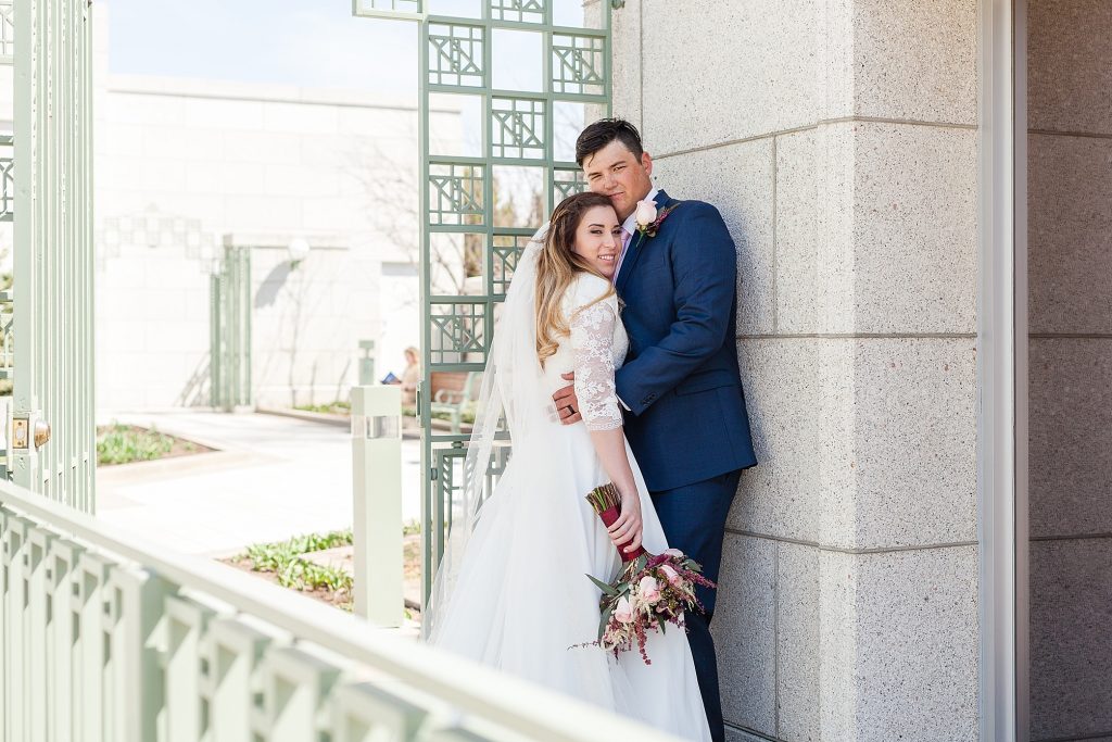 Kyle and Kiersta's spring wedding at the Cardston temple in Cardston Alberta. Southern Alberta wedding photographer Kinsey Holt Photography