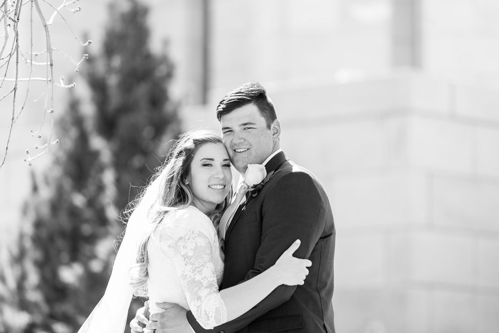 Kyle and Kiersta's spring wedding at the Cardston temple in Cardston Alberta. Southern Alberta wedding photographer Kinsey Holt Photography