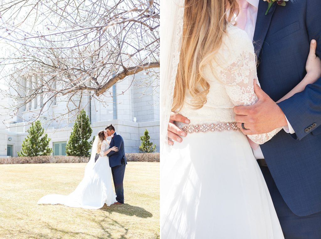 Kyle and Kiersta's spring wedding at the Cardston temple in Cardston Alberta. Southern Alberta wedding photographer Kinsey Holt Photography