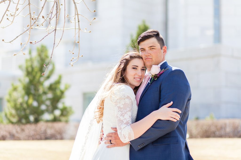 Kyle and Kiersta's spring wedding at the Cardston temple in Cardston Alberta. Southern Alberta wedding photographer Kinsey Holt Photography