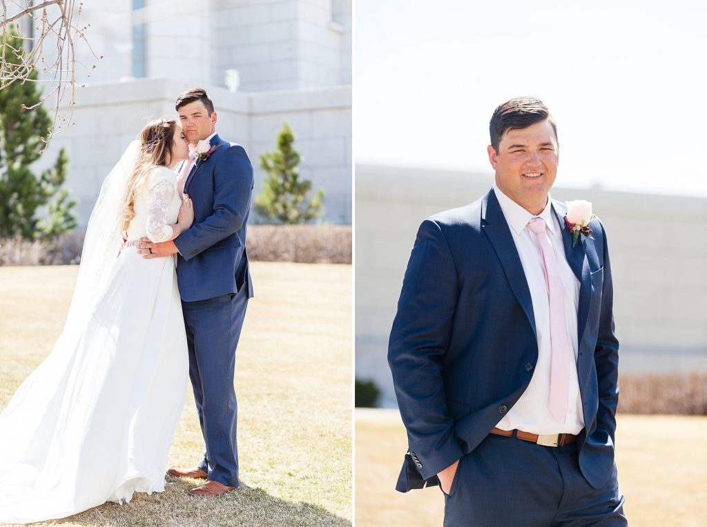 Kyle and Kiersta's spring wedding at the Cardston temple in Cardston Alberta. Southern Alberta wedding photographer Kinsey Holt Photography