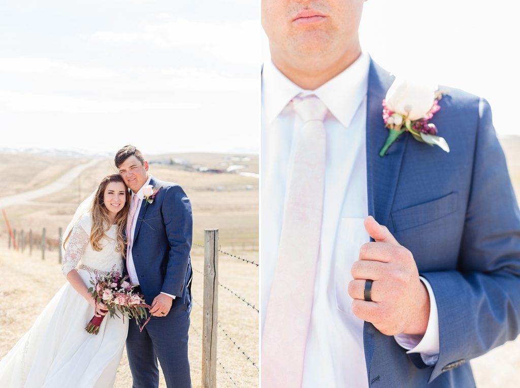 Kyle and Kiersta's spring wedding at the Cardston temple in Cardston Alberta. Southern Alberta wedding photographer Kinsey Holt Photography