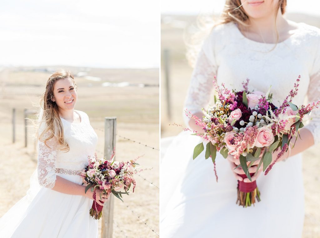 Kyle and Kiersta's spring wedding at the Cardston temple in Cardston Alberta. Southern Alberta wedding photographer Kinsey Holt Photography