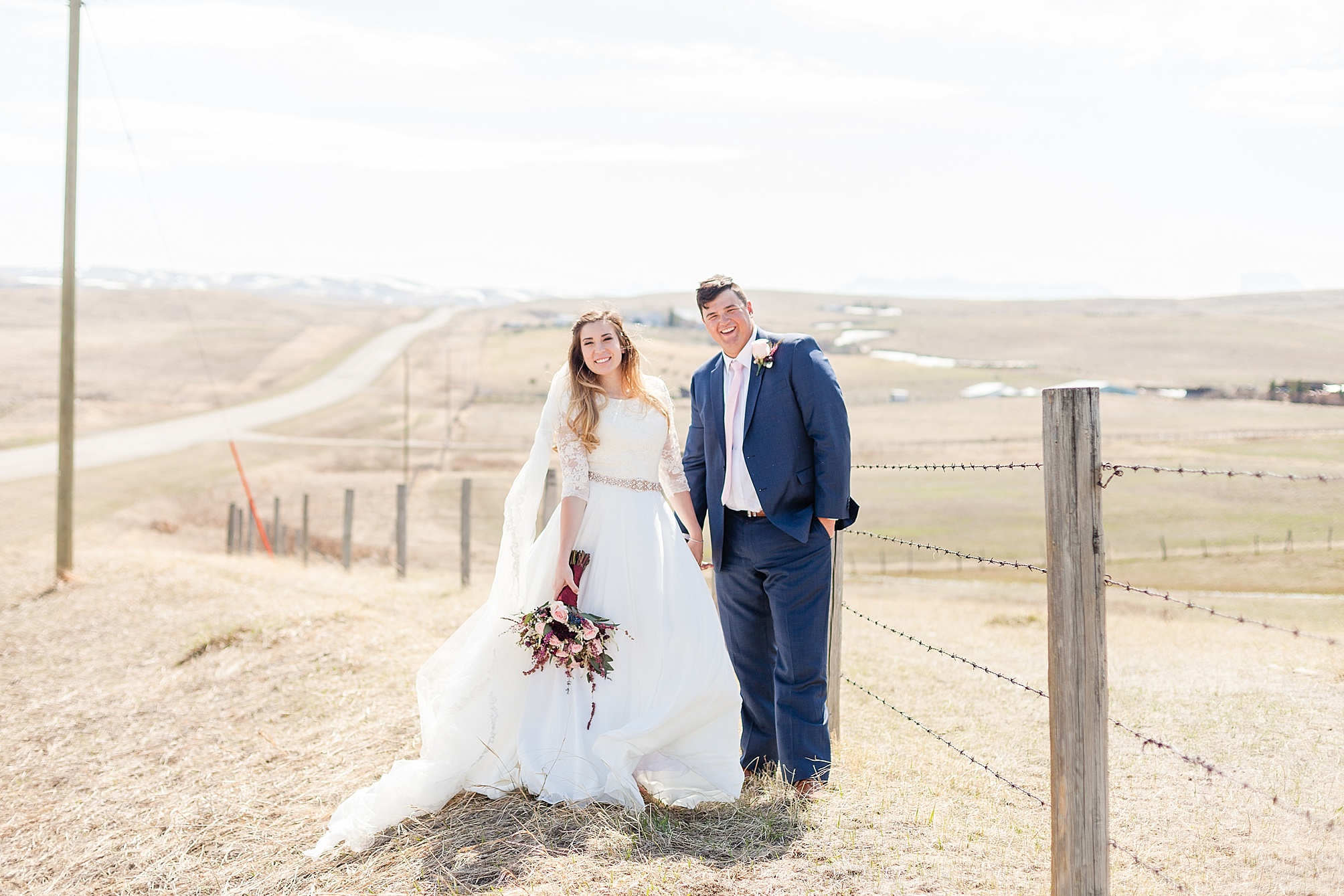 Kyle and Kiersta's spring wedding at the Cardston temple in Cardston Alberta. Southern Alberta wedding photographer Kinsey Holt Photography