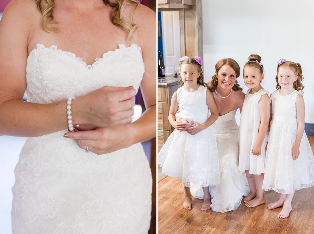 Pearls and flower girls Lethbridge wedding photographer Kinsey Holt Photography