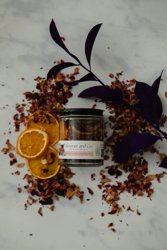 Simmer mix in a jar for stovetop by Simmer and Co in Lethbridge, Alberta.