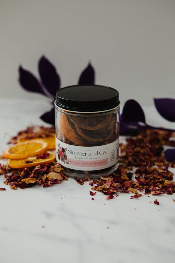 Small jar of Simmer and Co simmer mix.