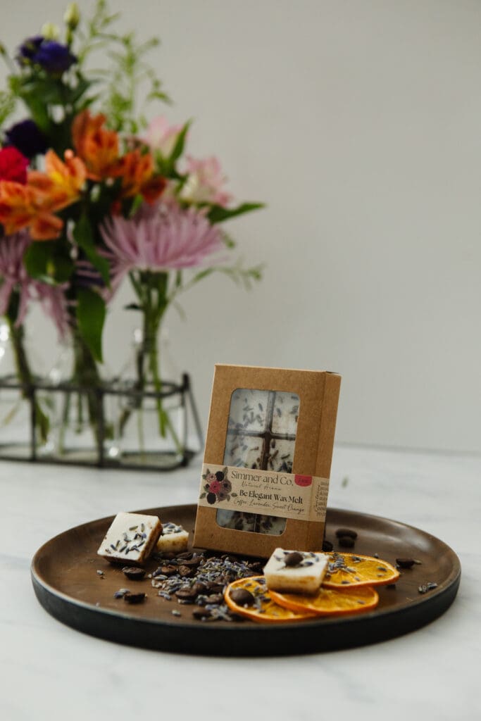 Simmer and Co wax melts displayed