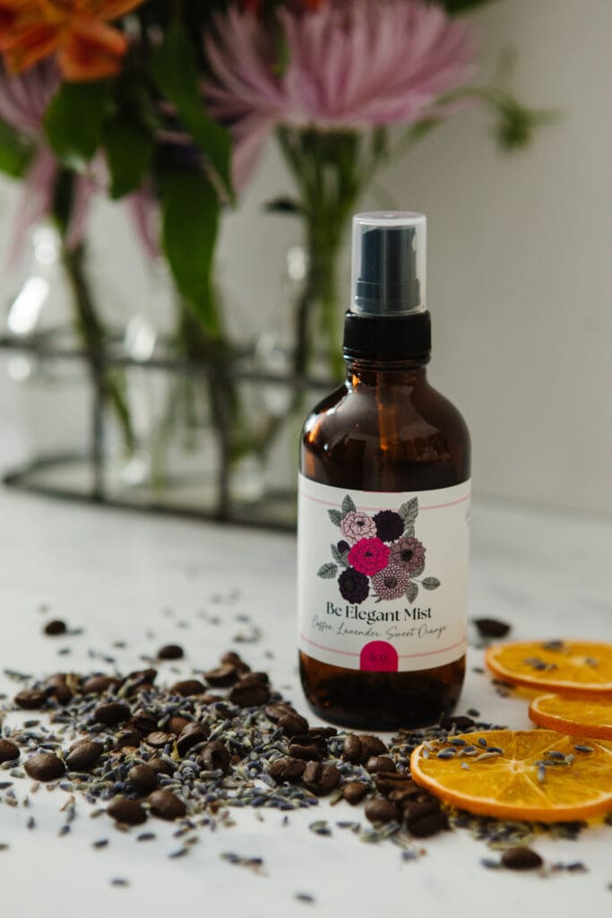 Natural home fragrance spray photographed by Kinsey Holt